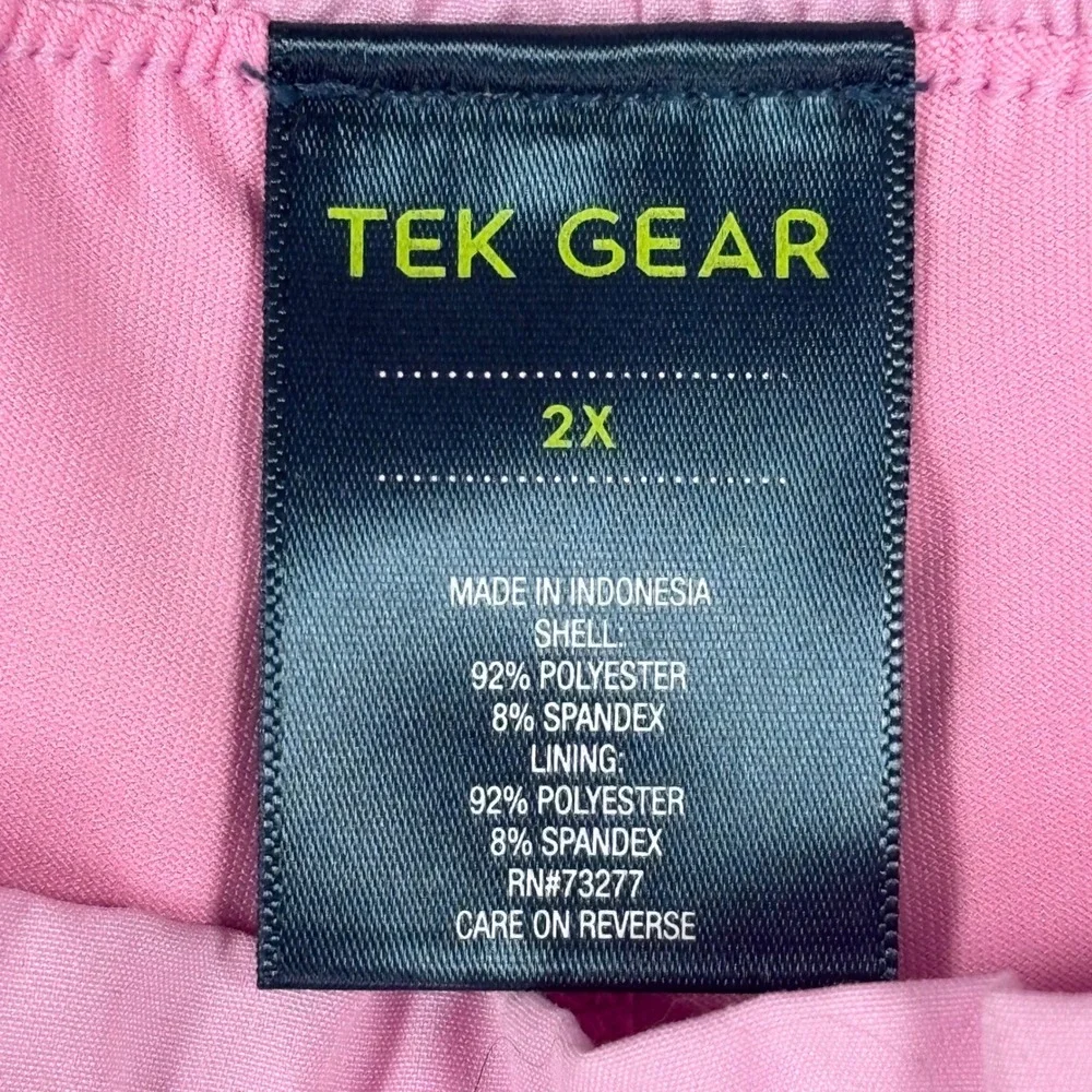 Tek Gear Womens Pink Active Skort Plus 2X Elastic Waist Zip Pockets STRBRY MLT